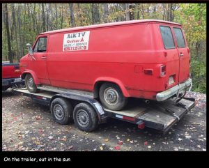 1975 Chevrolet G10 Van Rear Three-Quarter On Trailer