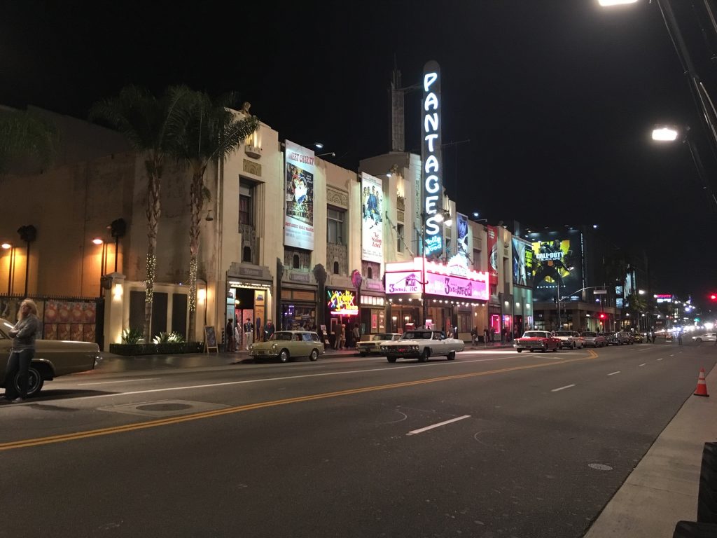 Vintage Cars On Street Outside Pantages Theater