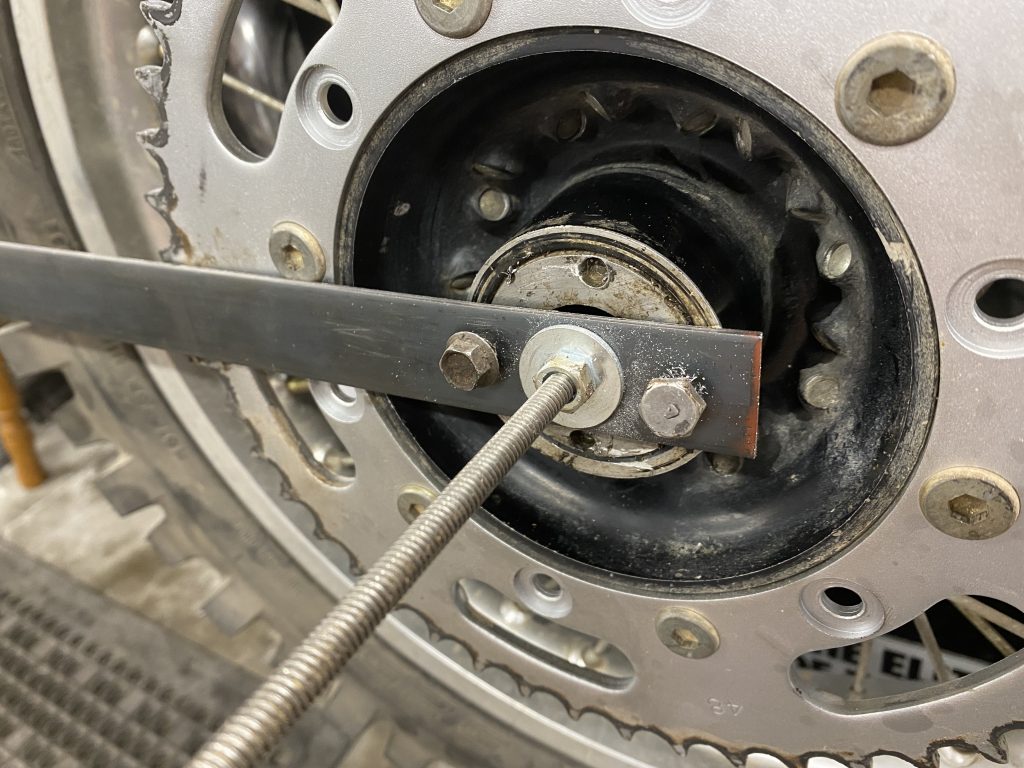 tool in place on hub