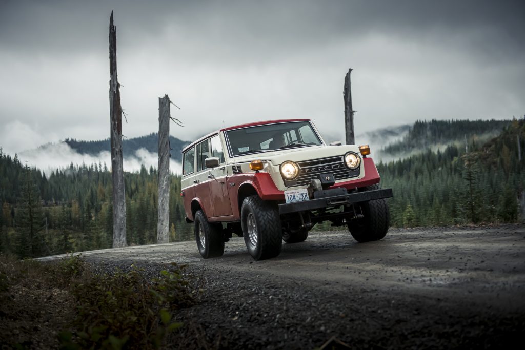FJ55 Land Cruiser Front Three-Quarter On Dirt Road