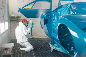 lamborghini countach body rear wheel arch getting paint