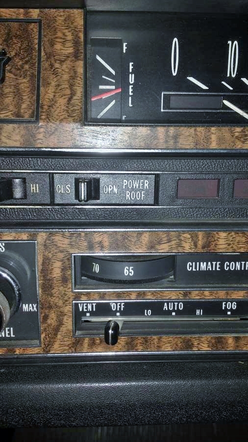 1970 Cadillac Coupe de Ville sunroof switch