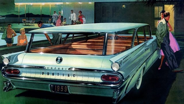 vintage pontiac wagon illustration