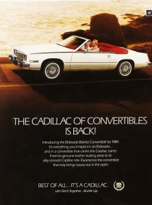 1984 Cadillac Eldorado convertible ad