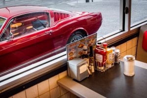 1965 Ford Mustang Side Through Cafe Window
