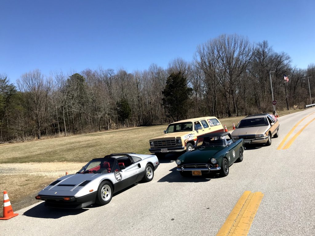 Group of cars ready to go for a drive