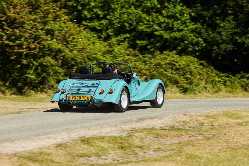 Morgan Plus Four Rear Three-Quarter Action