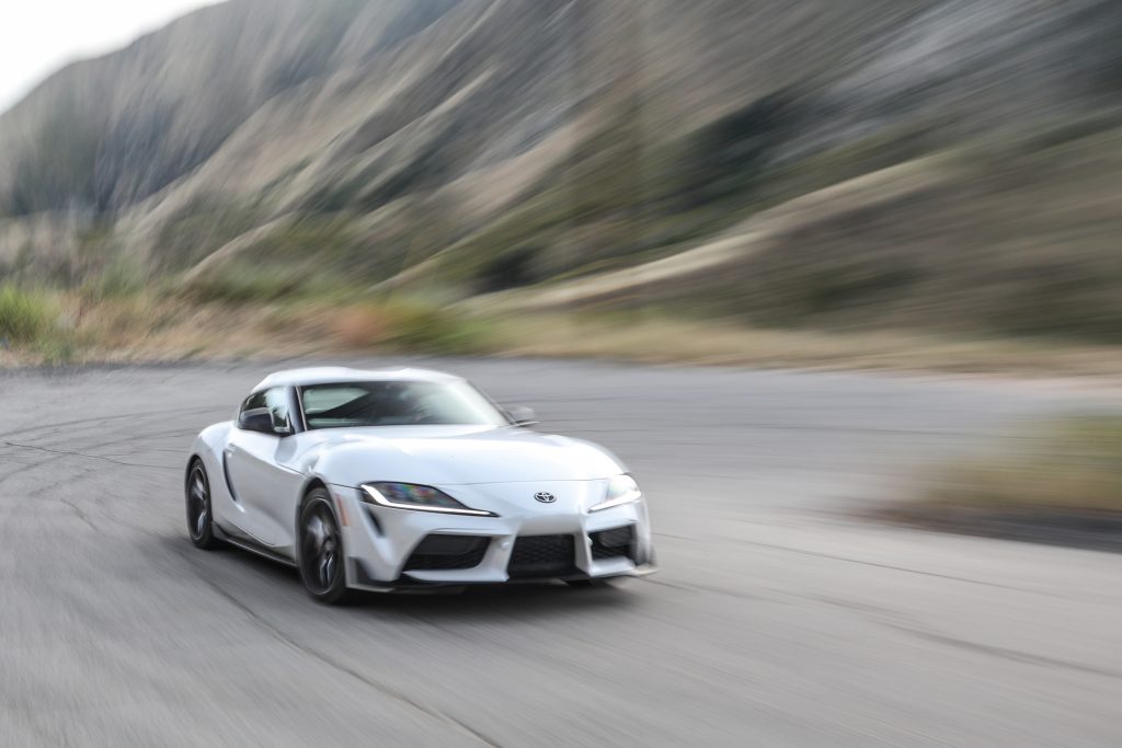 2021 Toyota Supra GR panning corner