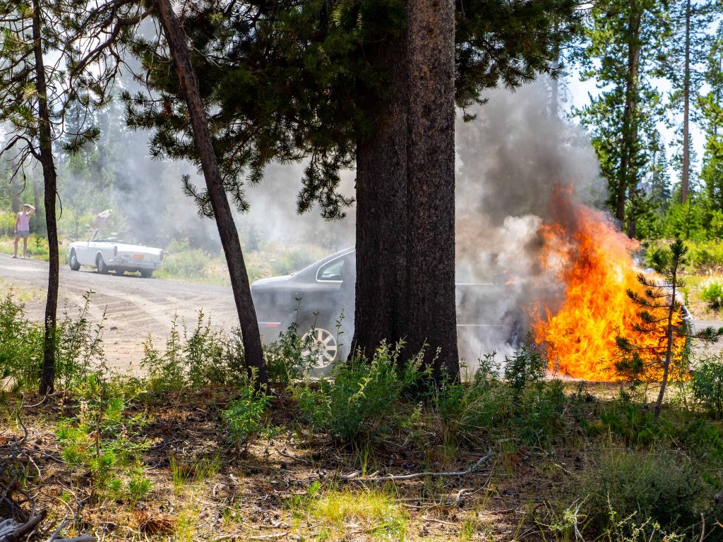 Burning VW Passat