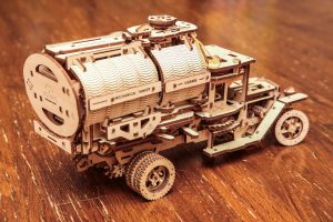 UGears Dream Cabriolet Wooden Model Kit Rear Three-Quarter