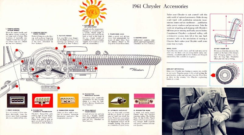 1961 Chrysler brochure picture - accessories