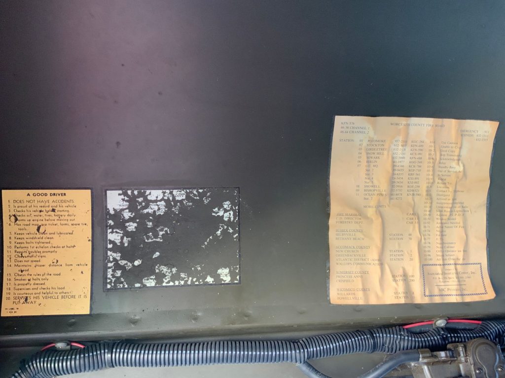 1967 Jeep M725 Ambulance Info Sheets