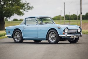 Blue Triumph TR5 Front Three-Quarter
