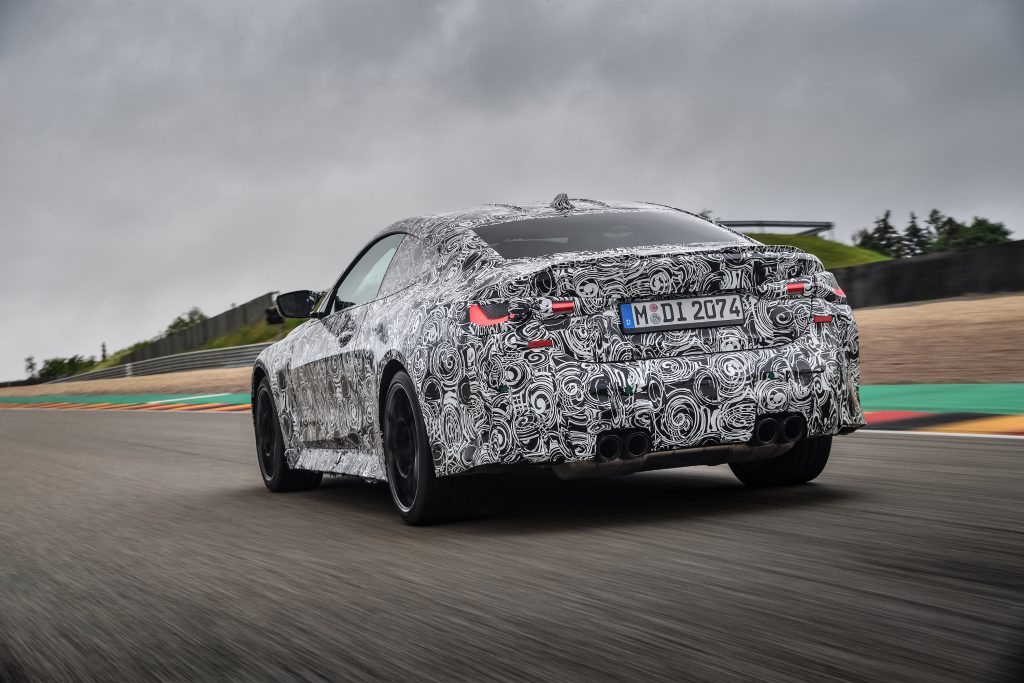 BMW M4 Coupe Rear Three-Quarter Track Action