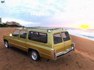 gold Cadillac Escalade 1977 VI rear three-quarter