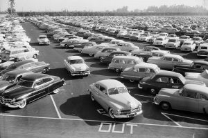 isneyland Autopia - Parking lot on July 17, 1955