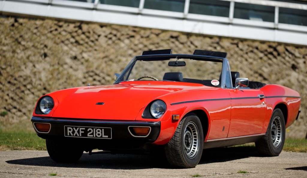 Red Jensen Healey Convertible Roadster front three-quarter