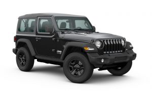 black wrangler sport 2dr front three-quarter