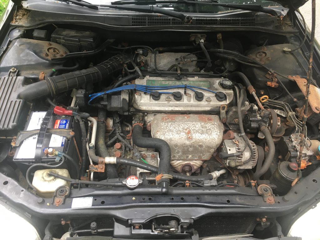 Rob Siegel - Fixing a family member’s car - 2001 Honda Accord engine compartment