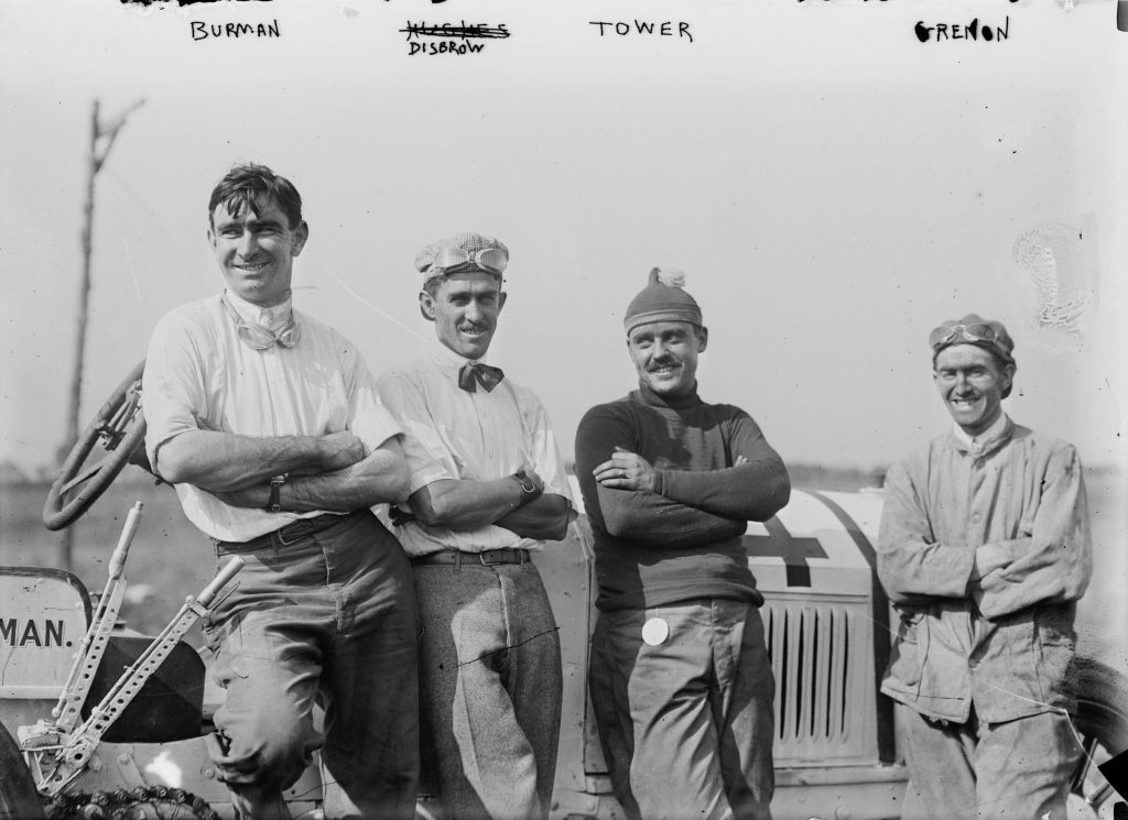 Bob Burman Louis Disbrow Jack Tower and Joe Grinnon at 1911 Indianapolis 500