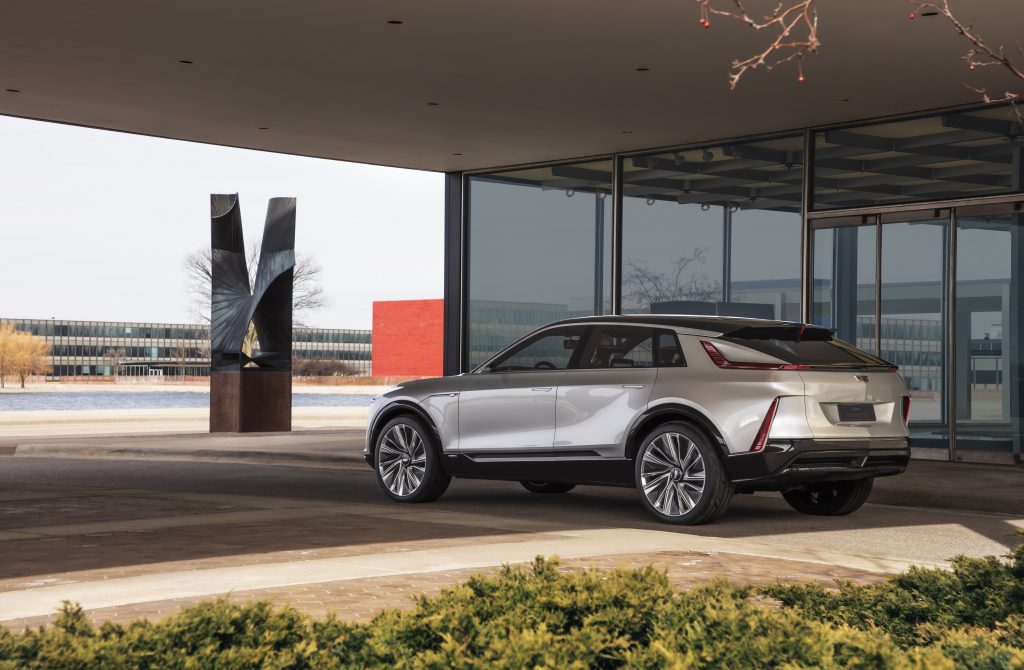 Cadillac LYRIQ rear three-quarter