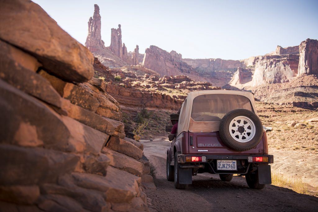 suzuki samurai Canyonlands Moab Utah rear dynamic trail action