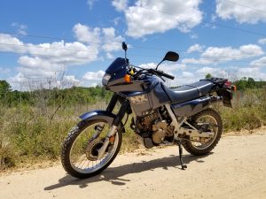 Honda NX650 Dominator motorbike front three-quarter