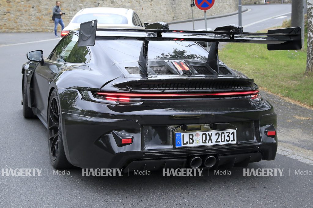 Porsche 911 GT3 RS rear three-quarter test drive action