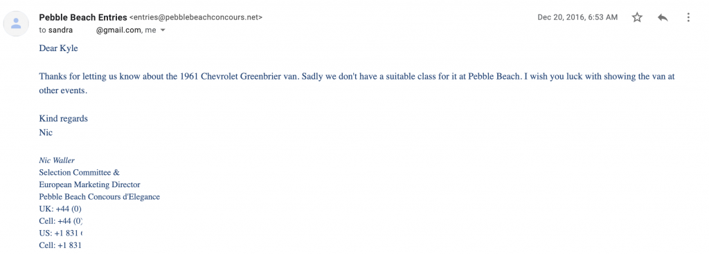 Pebble email rejection screen cap