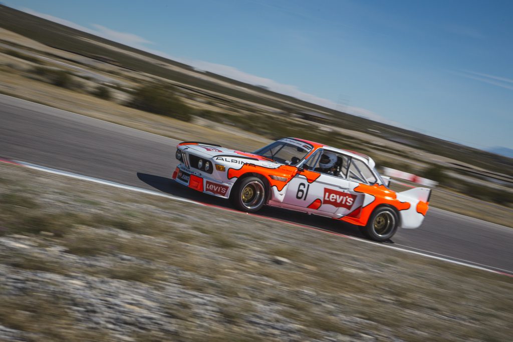 BMW 3.0 CSL Batmobile Levis track driving