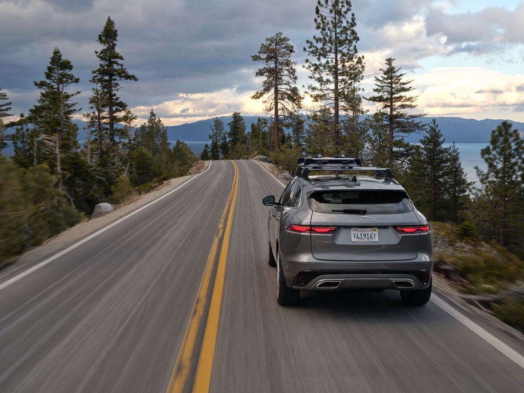 2021 Jaguar F-PACE exterior driving highway