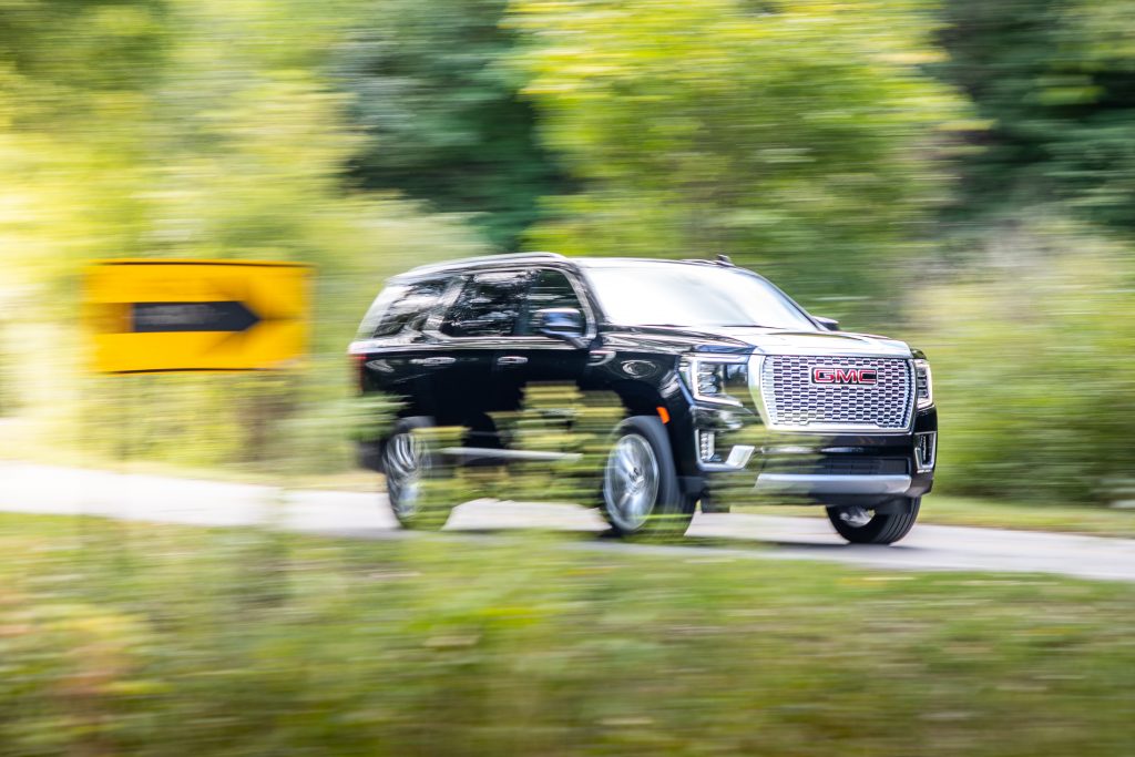 2021 Yukon Denali fancy driving shot