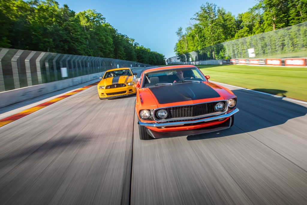 ford mustang boss 302 new vs old dynamic track action