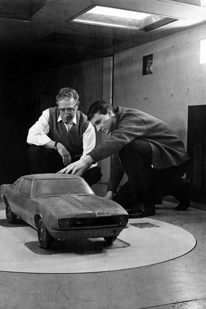 First Gen Camaro design clay model front three-quarter