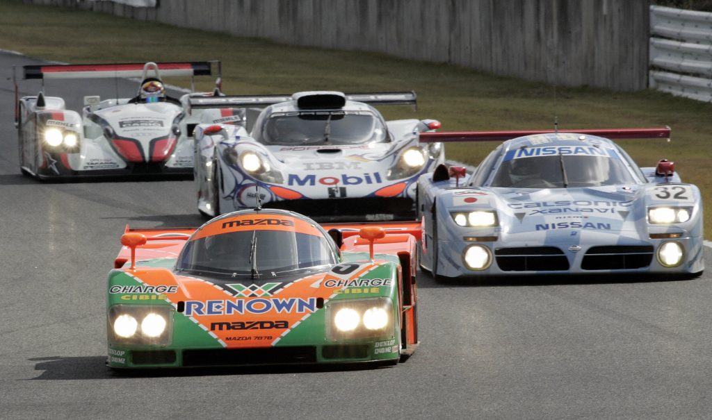 Japanese racing driver Yojiro Terada leading demonstration race