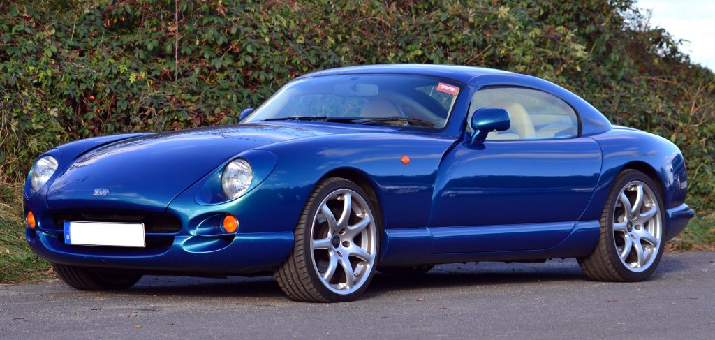 TVR Cerbera blue front three-quarter