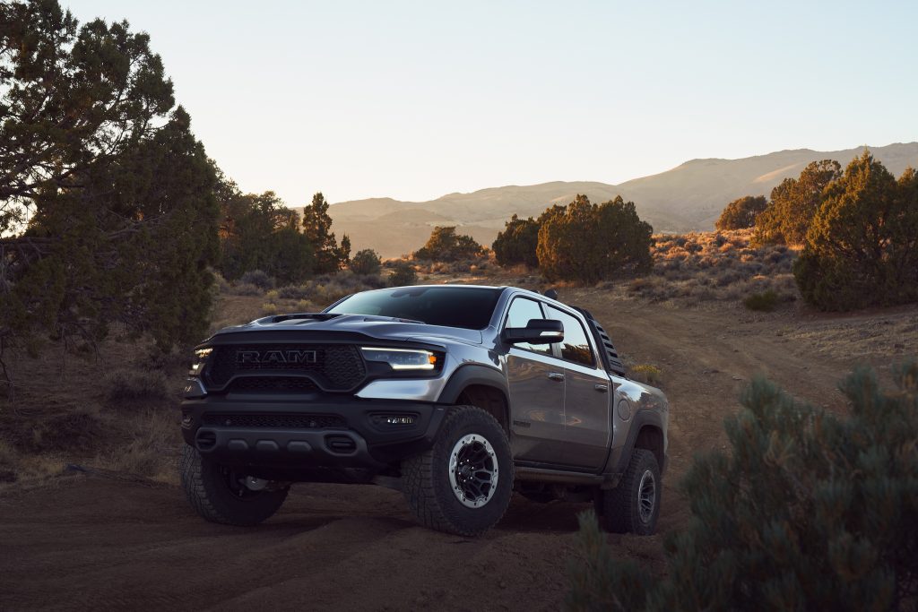 2021 Ram 1500 TRX front three-quarter off road
