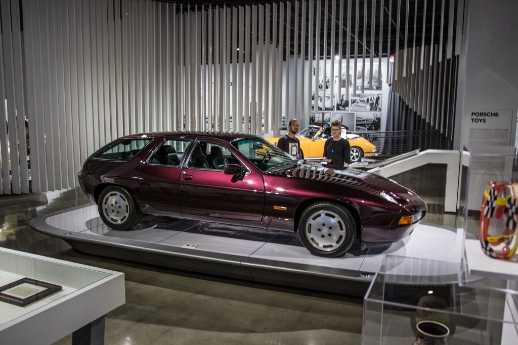 Porsche 928 four-door prototype display Petersen