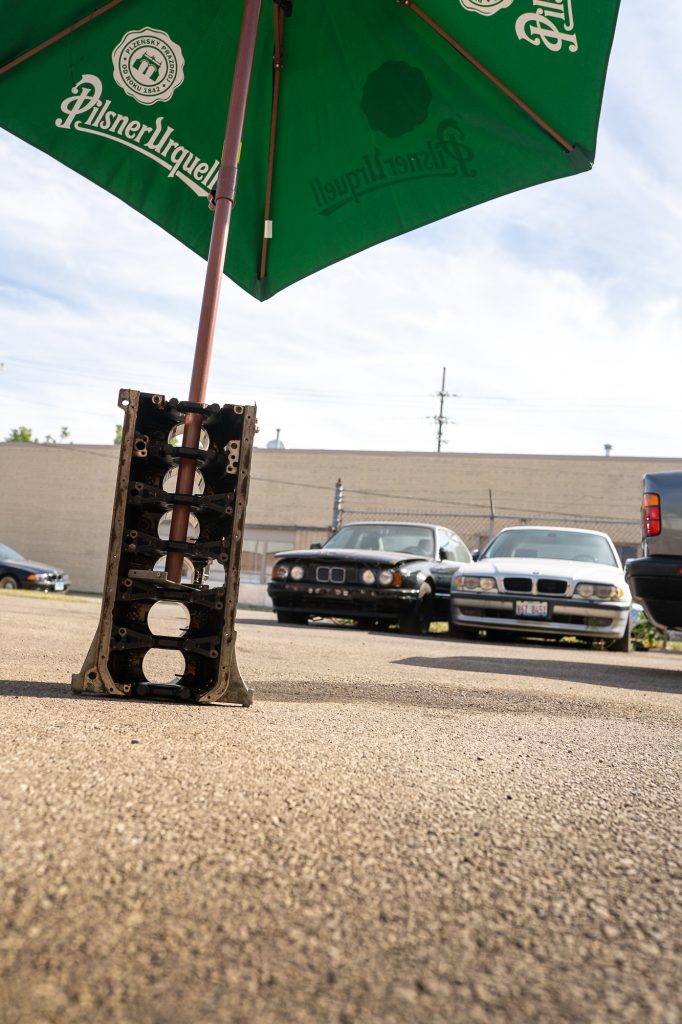 vintage bmw 2002 restoration location parking lot