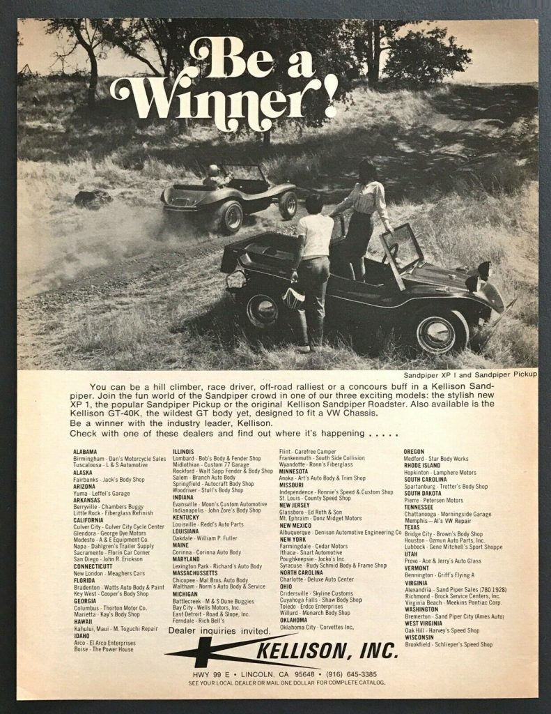 kellison sand piper dune buggy brochure