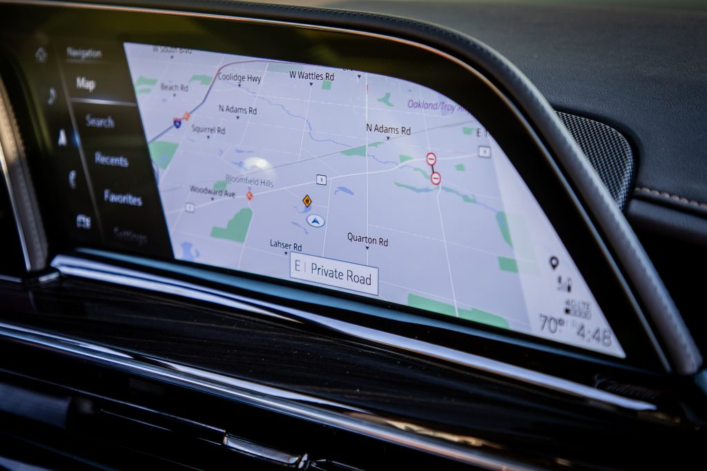 cadillac escalade map close up
