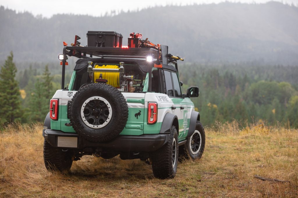 Bronco + Filson Wildland Fire Rig Concept stationary rear