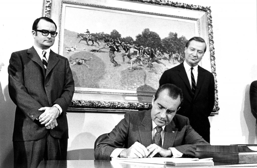 Richard Nixon signing the Clean Air Act of 1970