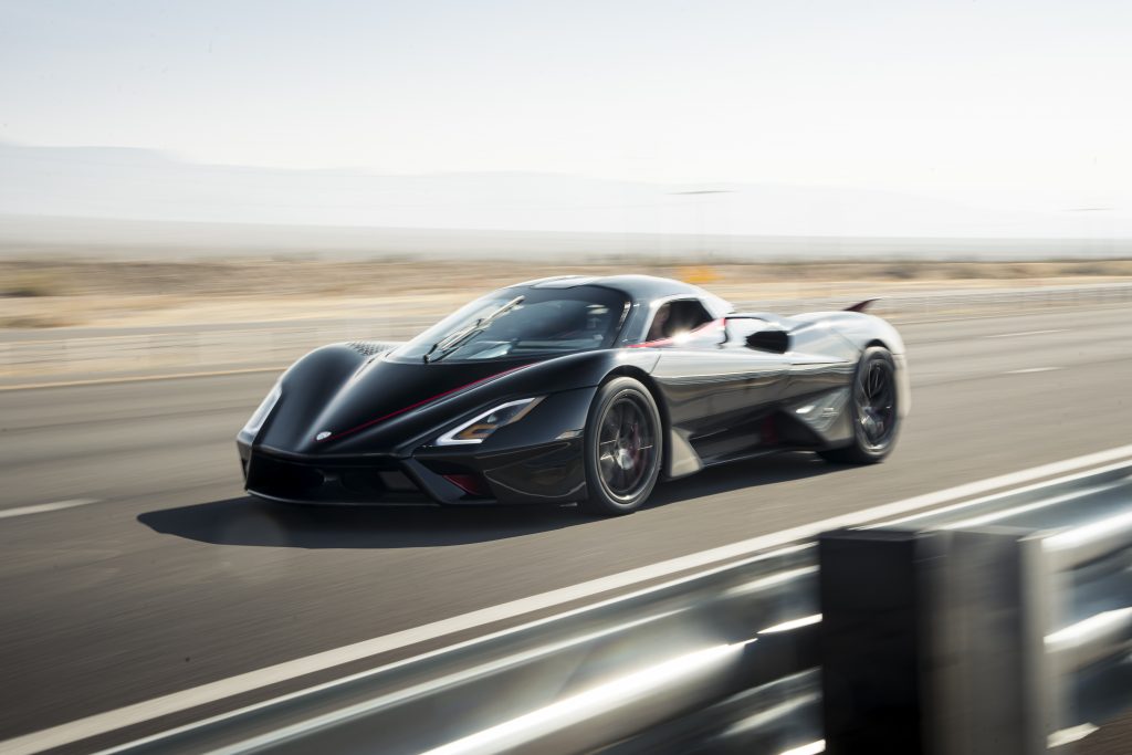 SSC Tuatara Production Car Speed Record front three-quarter action