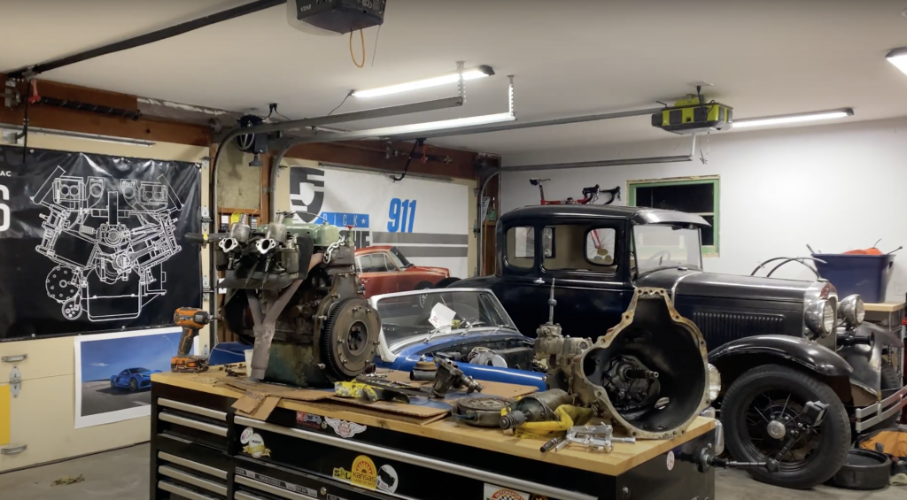 Austin Healey 1275 on workbench