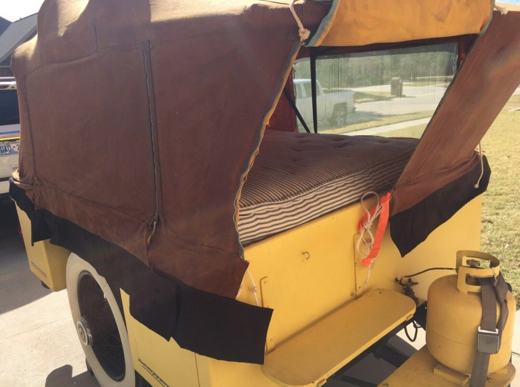 vintage rolls-royce camper trailer bed sleeping area