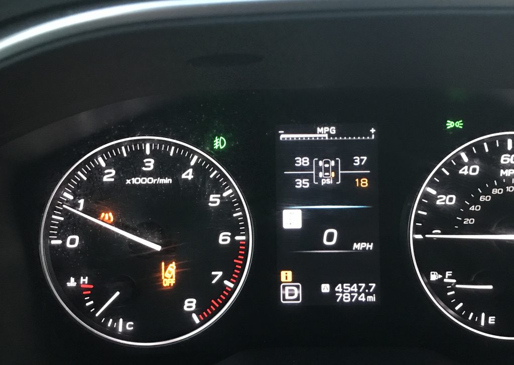 2020 subaru outback gauge cluster flat tire