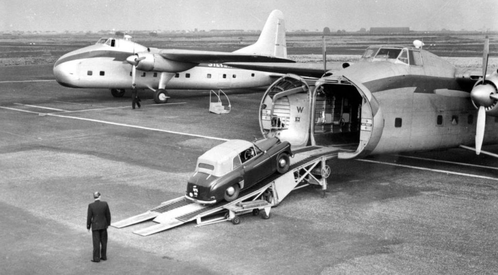 cars loading into superfreighter planes
