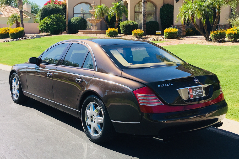 Brown 2004 Maybach rear three-quarter