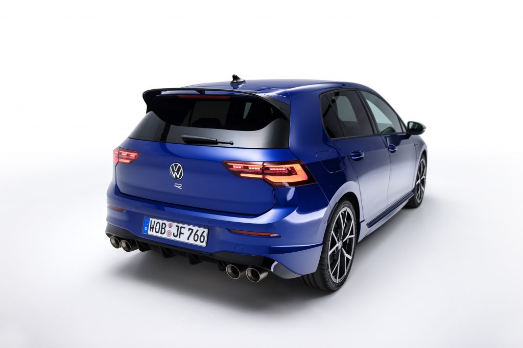 Golf R rear three-quarter on white
